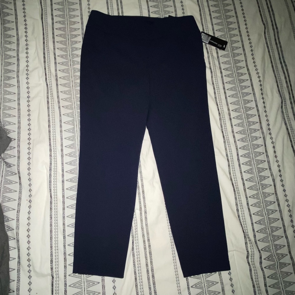 NAVY BLUE ANKLE LENGTH STRETCHY WORK PANTS👖